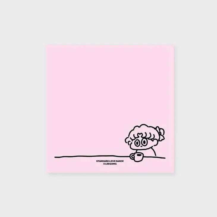 Standard Love Dance - LEEGONG Black Cherry Pie Memo Notepad - Line Friends Square - Memo Pad - Harumio