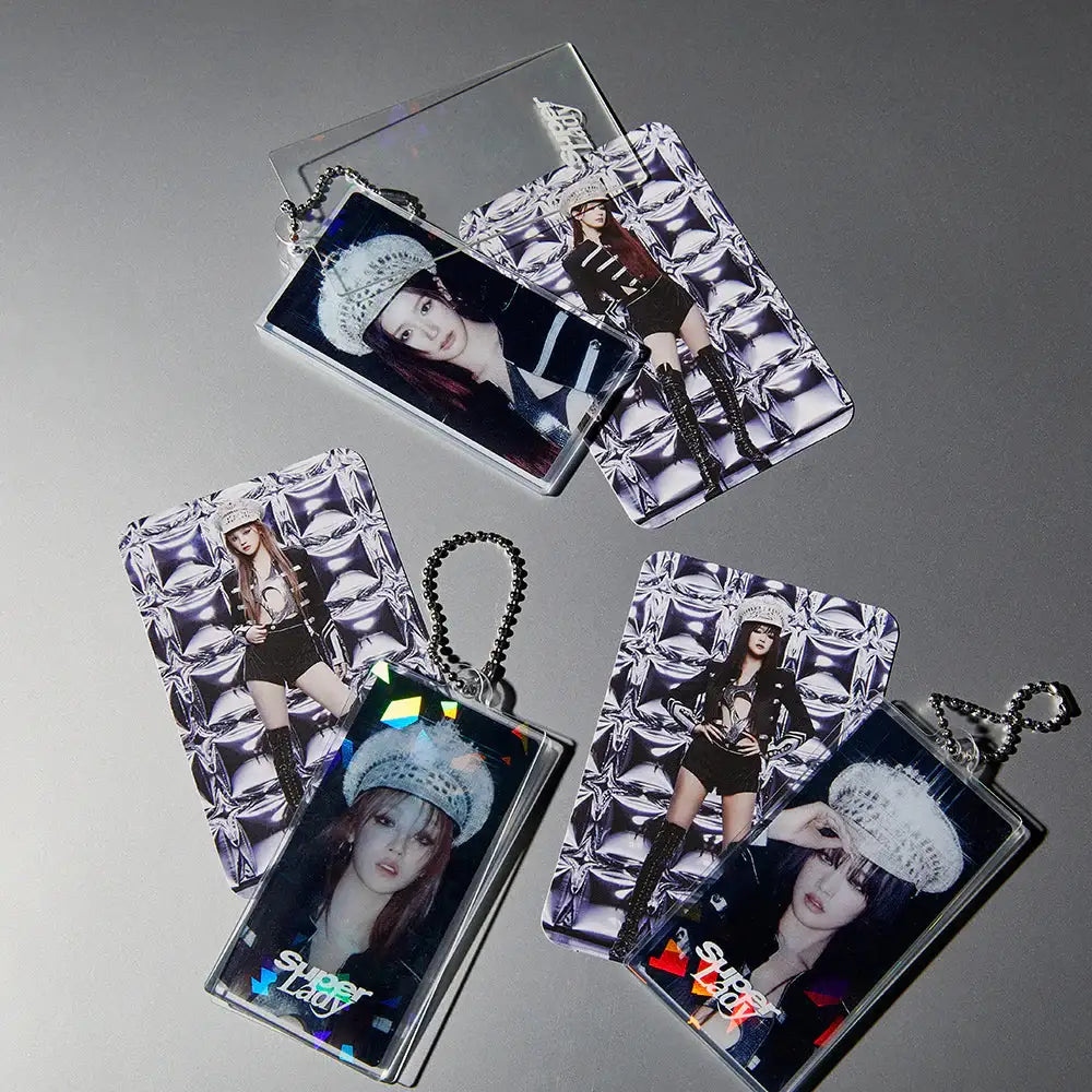 (G)I-DLE - Slide Acrylic Keyring & Phoca Set (Version 2) - Line Friends Square - Acrylic Keyring - Harumio