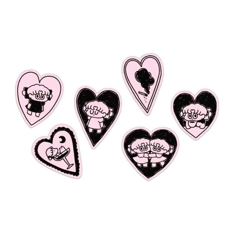 Standard Love Dance - LEEGONG Black Cherry Pie Piece Stickers - Line Friends Square - Sticker - Harumio