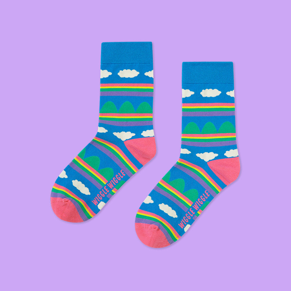 Wiggle Wiggle - Cotton Cloud Patterned Socks