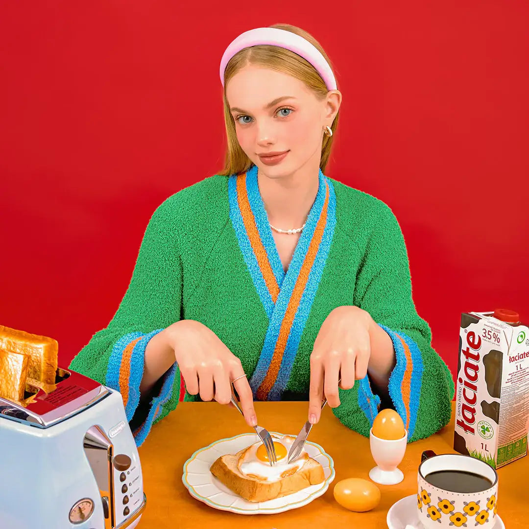 Wiggle Wiggle - Don't Panic Green Lounge Robe - Wiggle Wiggle - Home & Living, Accessories - Harumio
