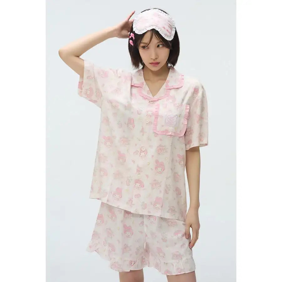 SPAO x My Melody - 50th Anniversary Short Sleeve Pajamas - SPAO - Pajamas - Harumio