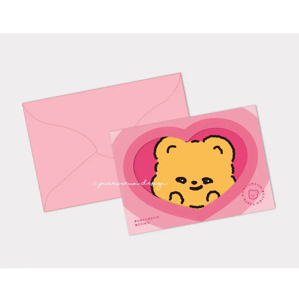 Pureureum Design - Cupid Bear Mini Folding Card ver.1-3