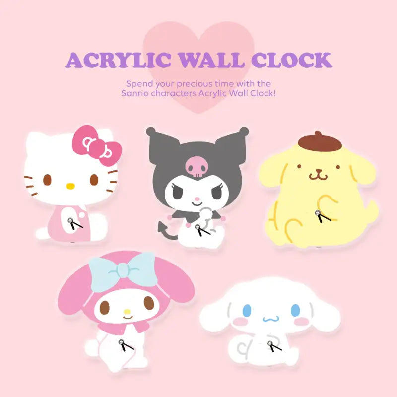 NARA HOME DECO X Sanrio - Acrylic Wall Clock Cutie - NARA HOME DECO - Wall Clocks - Harumio