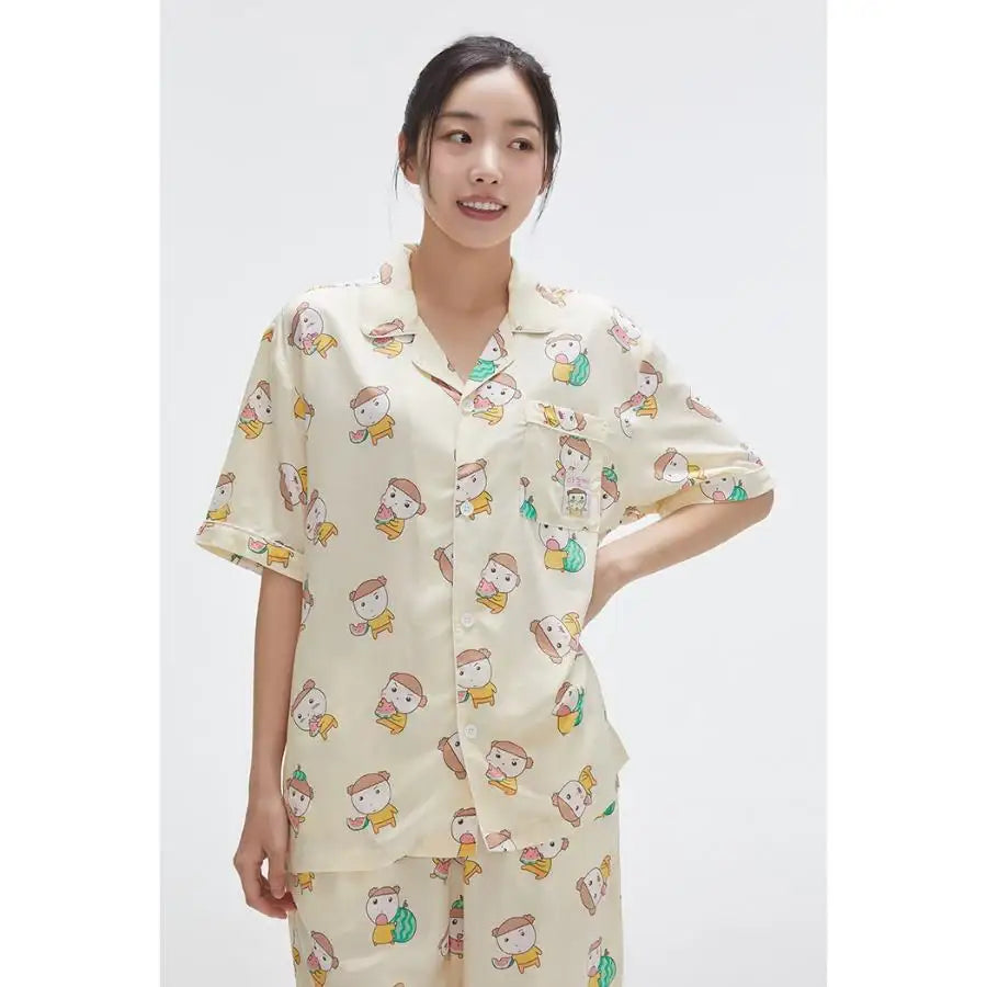 SPAO x Maru is a Puppy - Welcome to Marune Fruit Shop Short Sleeve Pajamas Set - SPAO - Pajamas - Harumio