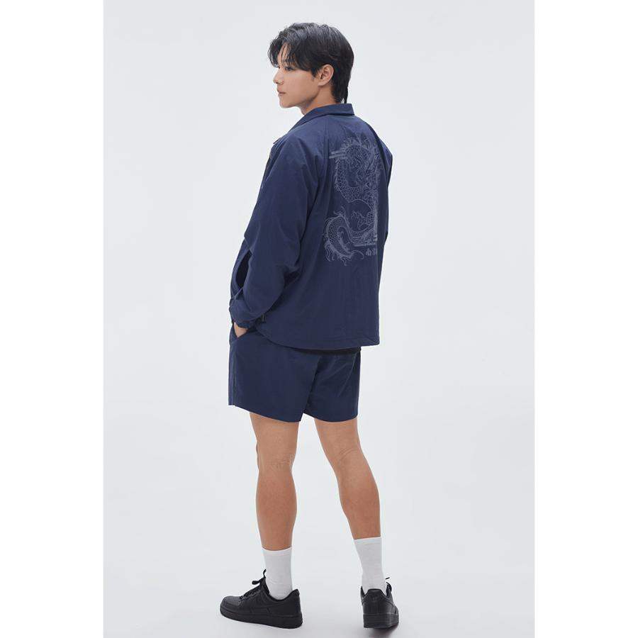 SPAO x Namgung Hyuk - Windbreaker (GLOSSY NAVY) - SPAO - Windbreaker - Harumio