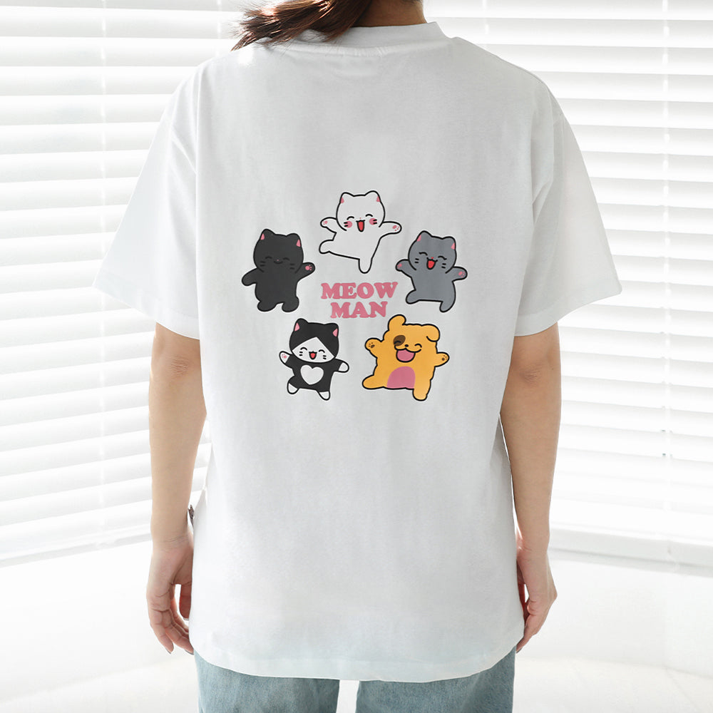 Meow Man - Double-Sided Short-Sleeve T-Shirt