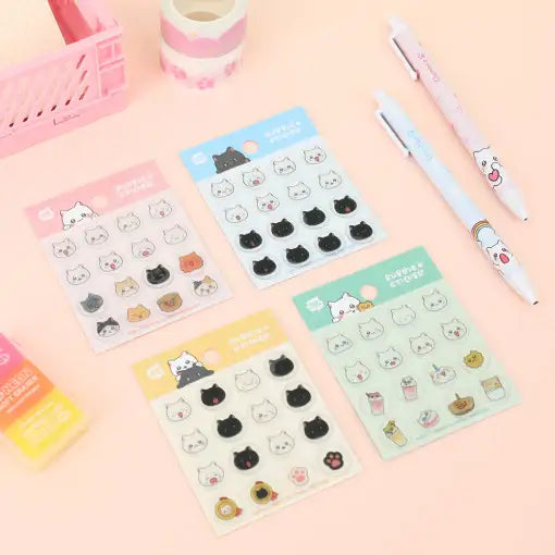 Meow Man - Epoxy Bubble Stickers - Webtoon Friends - Home & Living, Accessories - Harumio