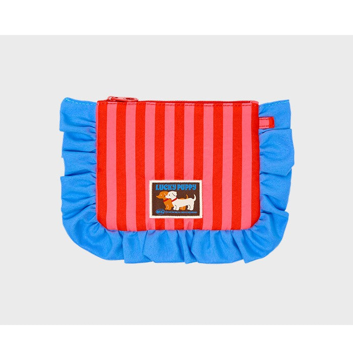 Wiggle Wiggle - Frilled Pouch (Lucky Puppy Blue Stripe)