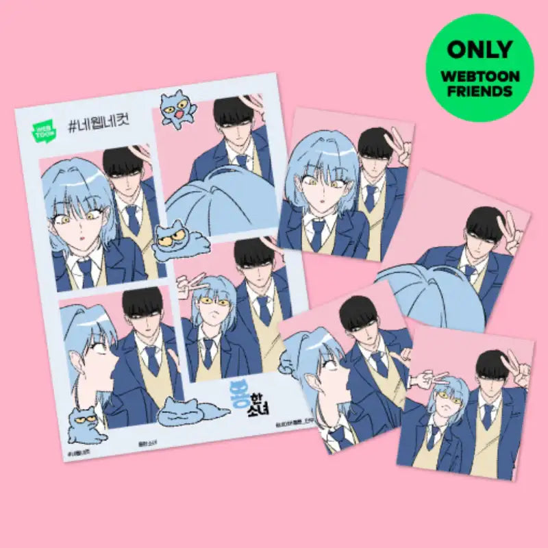 Yonghan Girl - 4 Web 4 Cut Photo Set - Webtoon Friends - Photos - Harumio