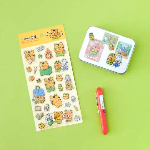 Coco the Timid Tiger - PVC Chubby Coco Deco Sticker - Webtoon Friends - Sticker - Harumio