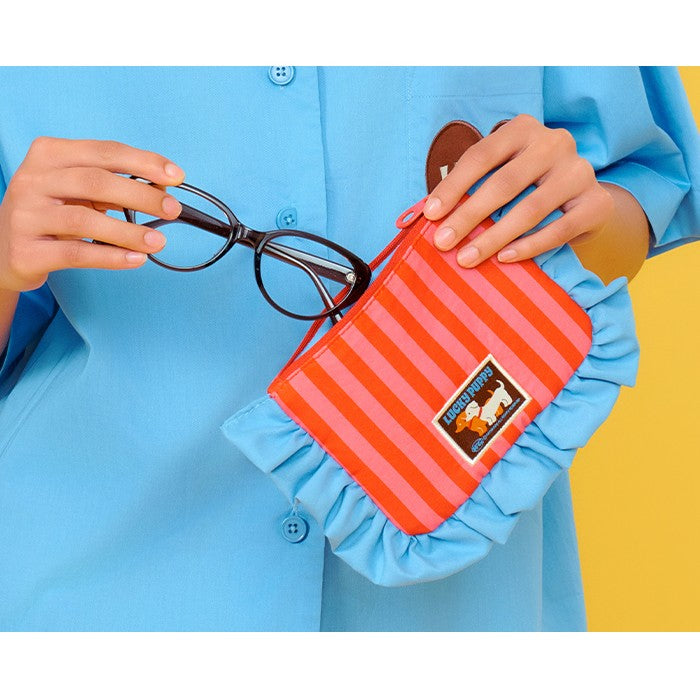 Wiggle Wiggle - Frilled Pouch (Lucky Puppy Blue Stripe)