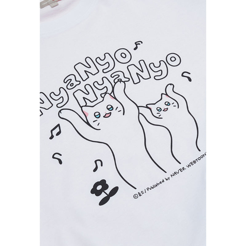 SPAO x Chunbae and Friends - NyaNyoNyaNyo Short Sleeve T-Shirt