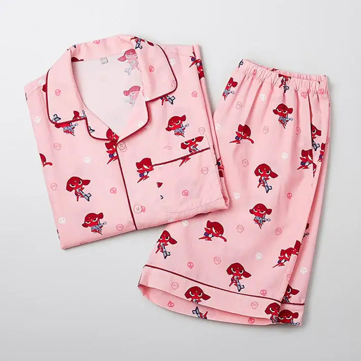 SPAO x Sergeant Frog Keroro - Short Sleeve Pajamas (Red) - SPAO - Pajamas - Harumio