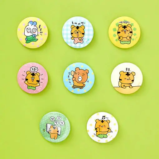 Coco the Timid Tiger - Random Pin Button - Webtoon Friends - Pin Button - Harumio