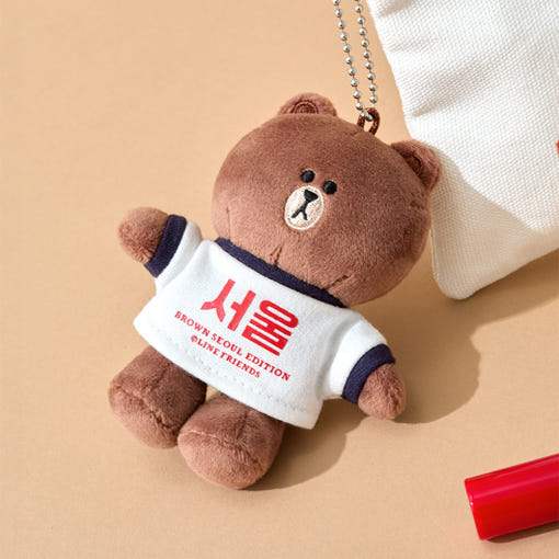 Line Friends - Brown Seoul Edition Doll Keyring - Line Friends - Doll Keyring - Harumio
