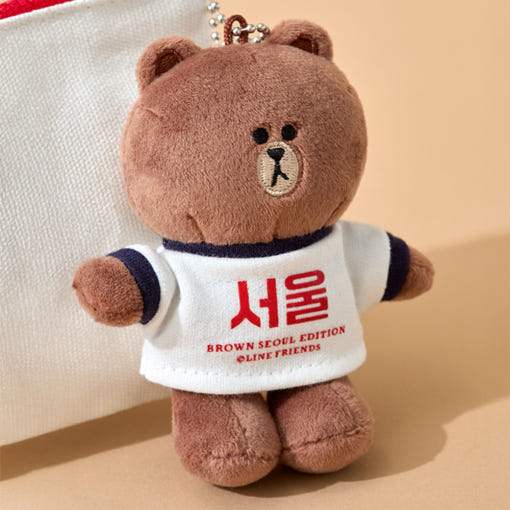 Line Friends - Brown Seoul Edition Doll Keyring - Line Friends - Doll Keyring - Harumio