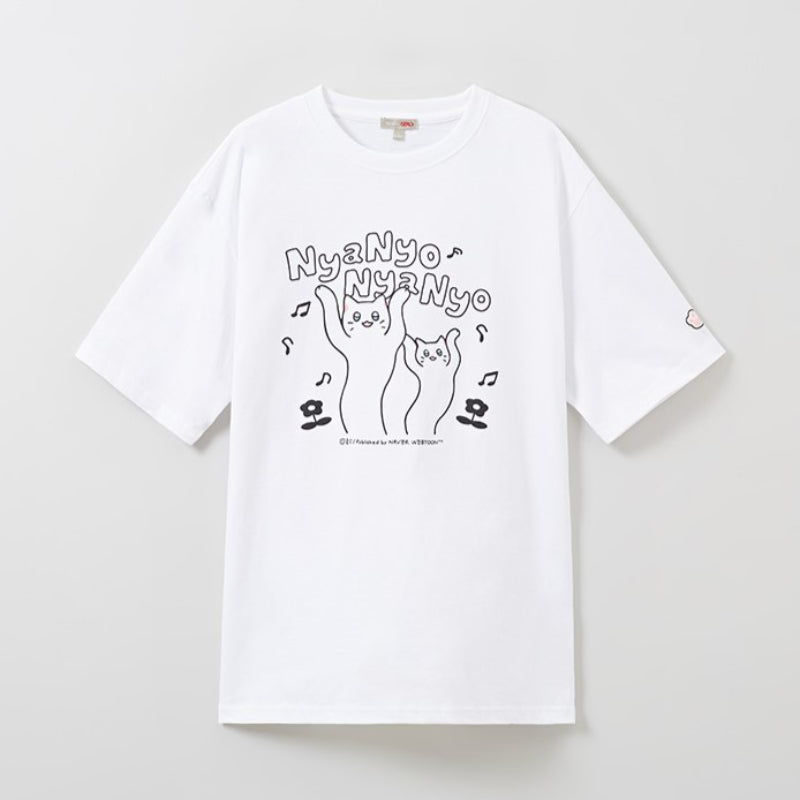 SPAO x Chunbae and Friends - NyaNyoNyaNyo Short Sleeve T-Shirt