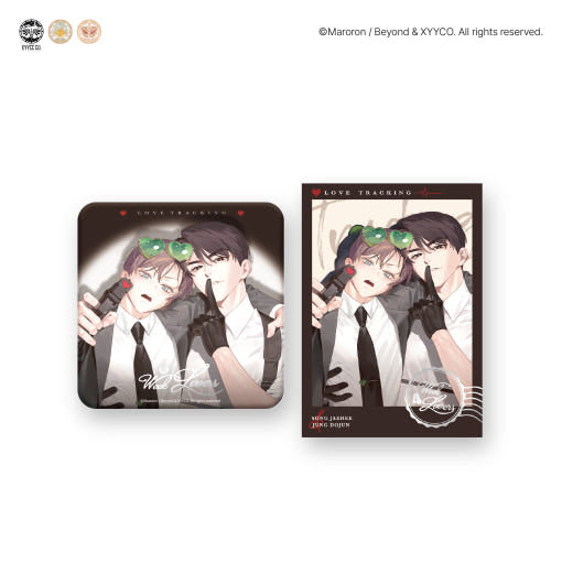 4 Week Lovers - Square Can Badge (Love Tracking ver.)