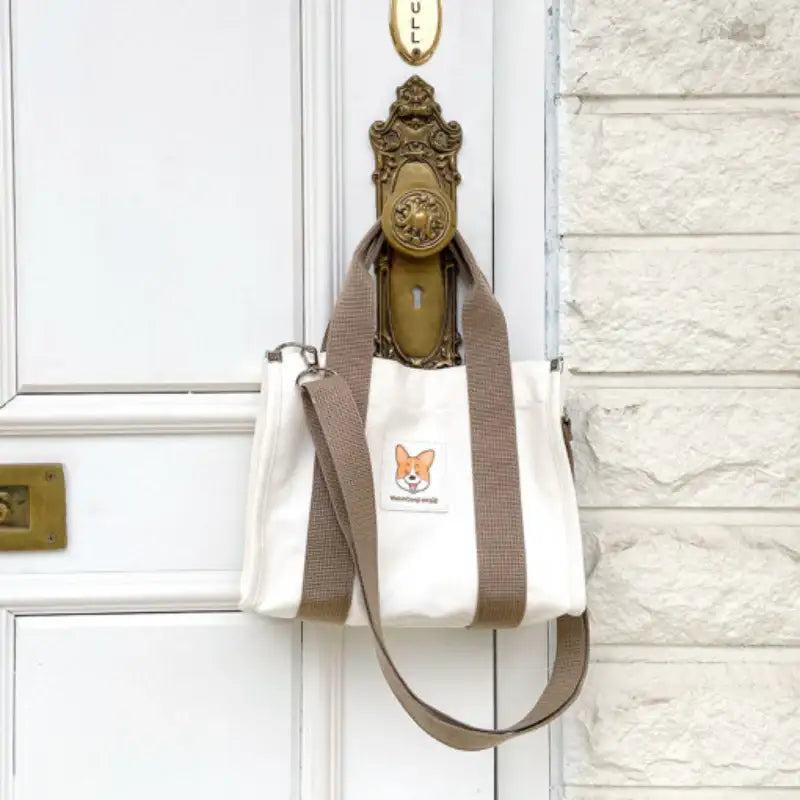 Welshcorgi Mr.Lee - Webbing Cross Eco Bag - Soone Content - Cross Eco Bags - Harumio
