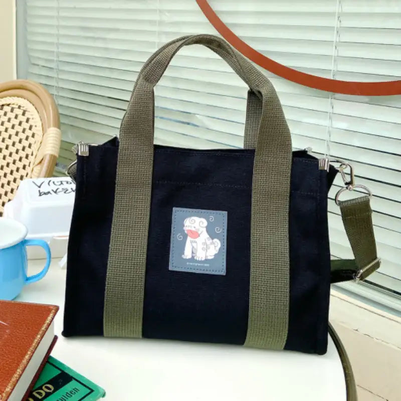 Merong Haechi - Webbing Cross Eco Bag (Black) - Soone Content - Eco Bags - Harumio