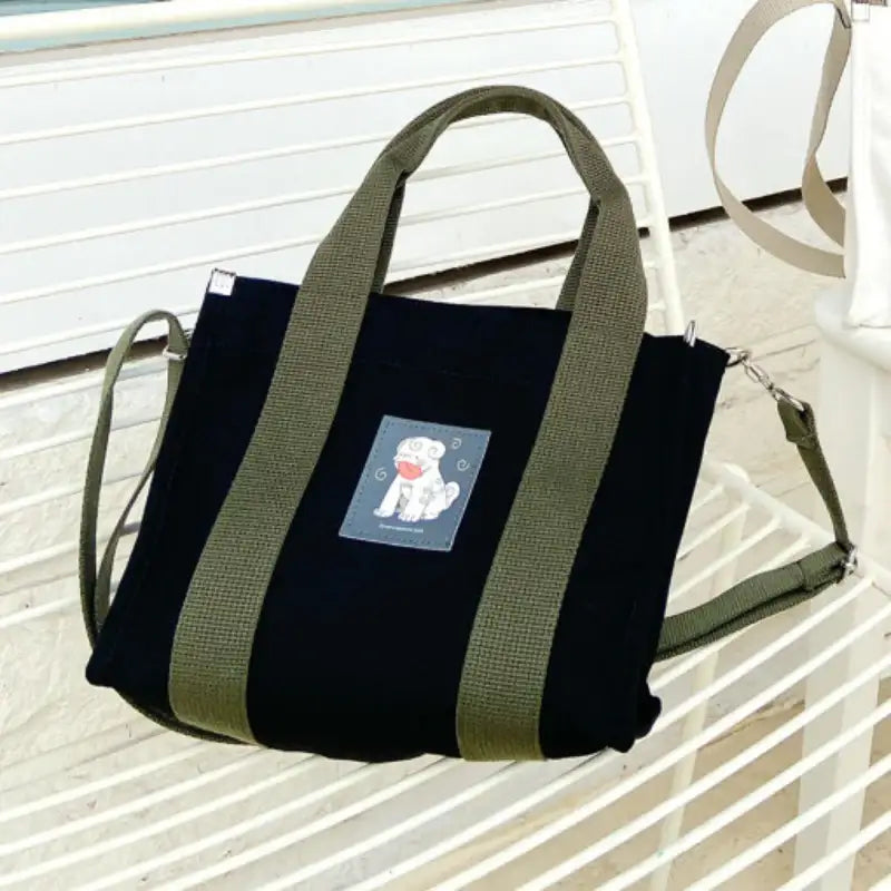 Merong Haechi - Webbing Cross Eco Bag (Black) - Soone Content - Eco Bags - Harumio