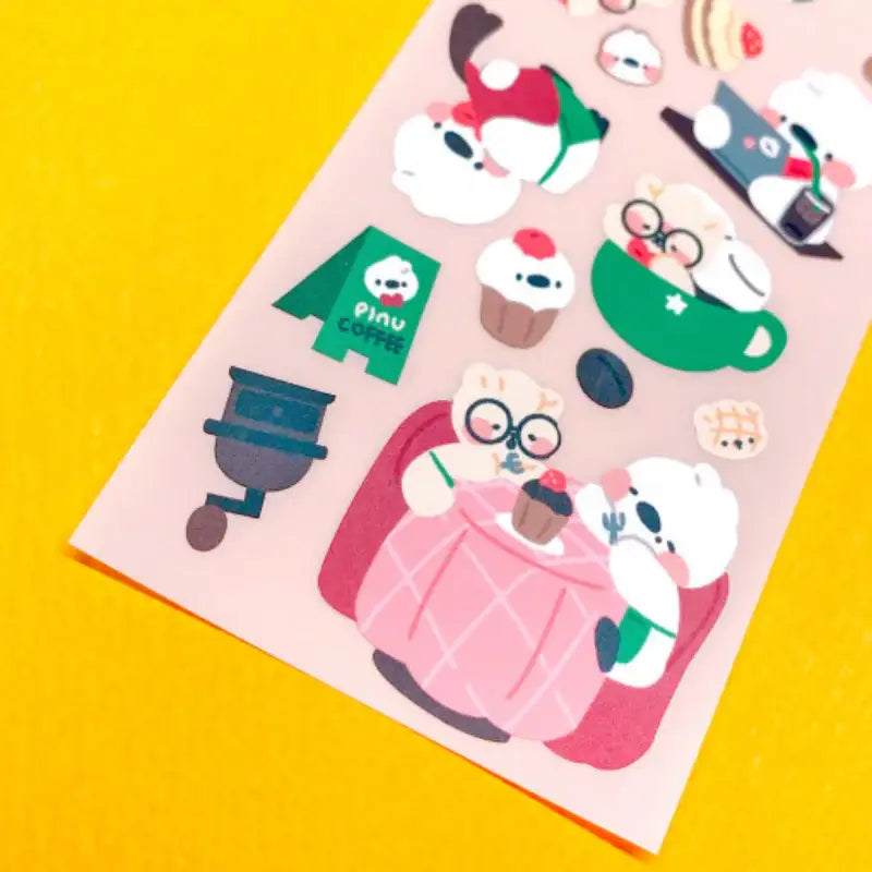 Pinu - Cafe Seal Sticker - Soone Content - Stickers - Harumio