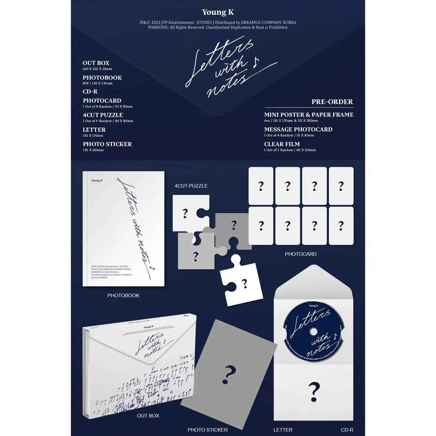 DAY6 Young K - Letters With Notes : Solo Album (Standard Version) - DAY6 Young K - Album - Harumio