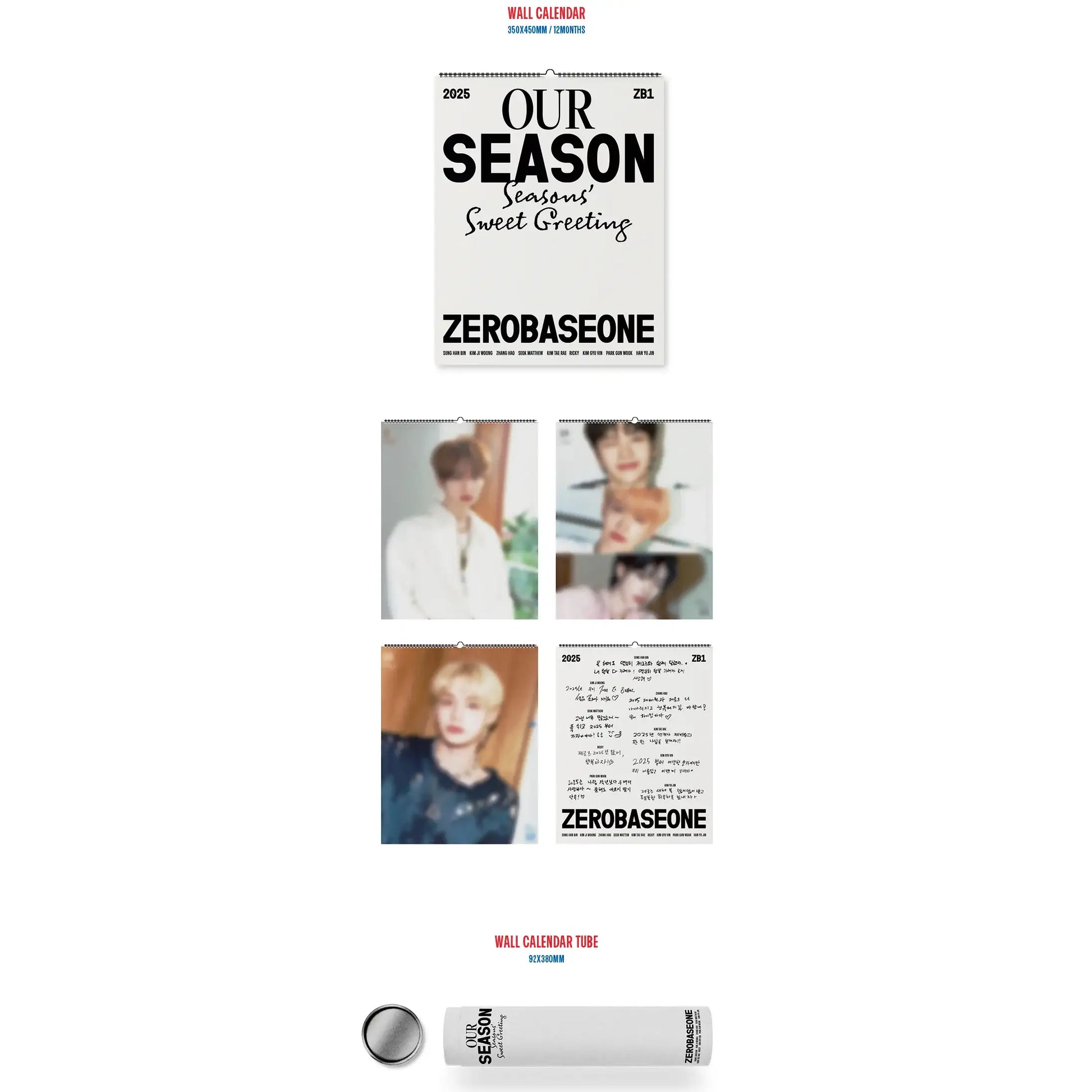 ZEROBASEONE - 2025 Season's Greetings Wall Calendar (OUR Season) - WAKEONE Entertainment - Merchandise - Harumio