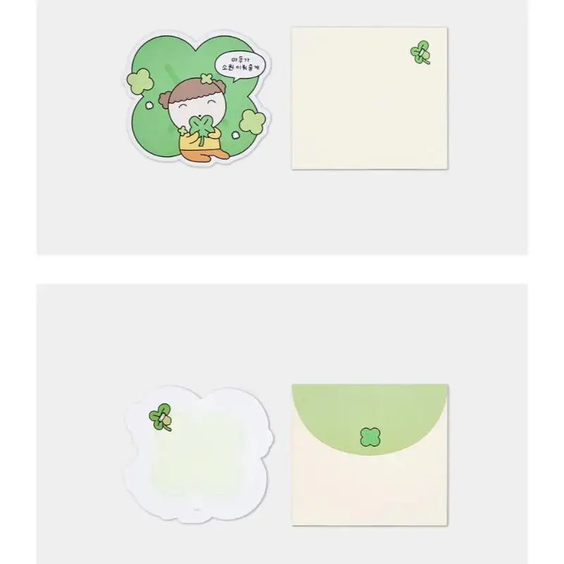 Maru Is a Puppy - Maru Clover Shaped Letter Paper - Webtoon Friends - Letter Paper - Harumio