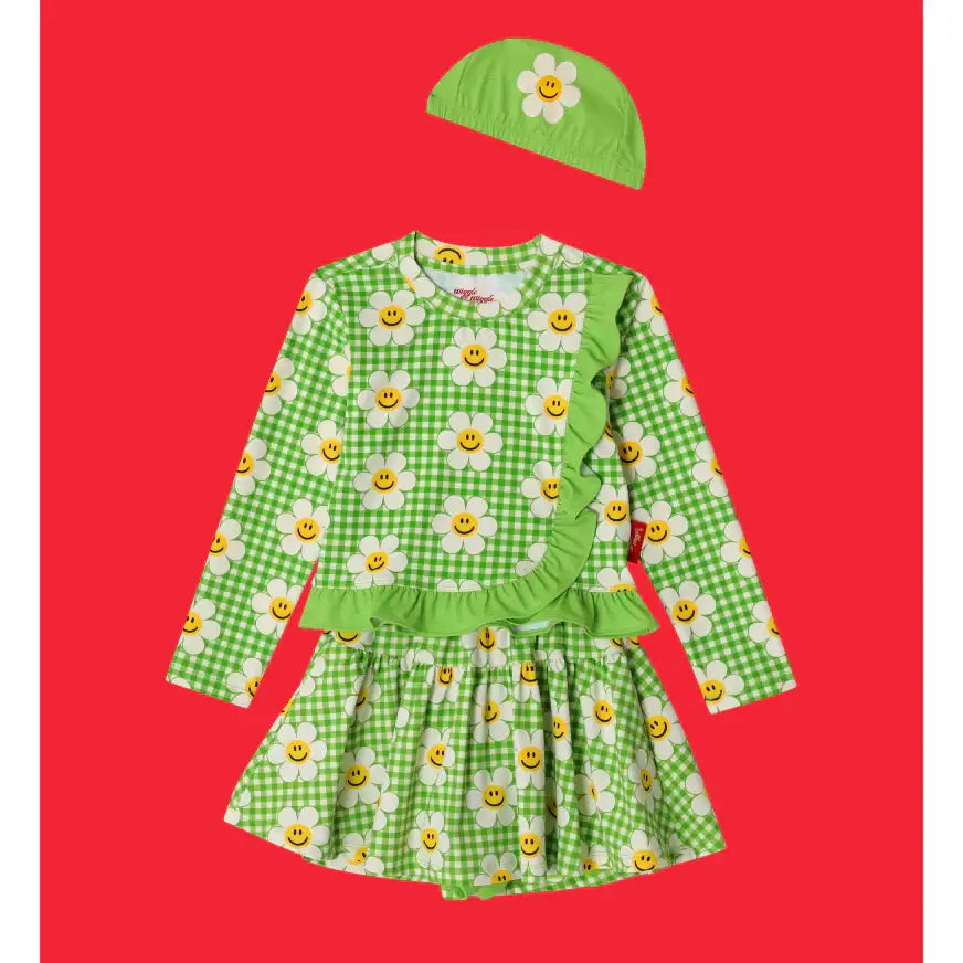 Wiggle Wiggle x Childy - Ruffle Dress Swimsuit Set - Wiggle Wiggle - Swimwear - Harumio