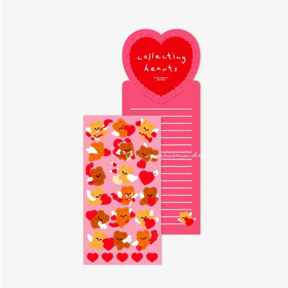 Pureureum Design - Cupid Bear Heart Collect Sticker - Pureureum Design - Home & Living, Accessories - Harumio