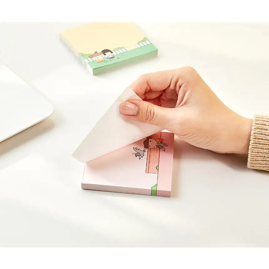 Maru Is a Puppy - Square Notepad - Webtoon Friends - Sticky Memo Pads - Harumio