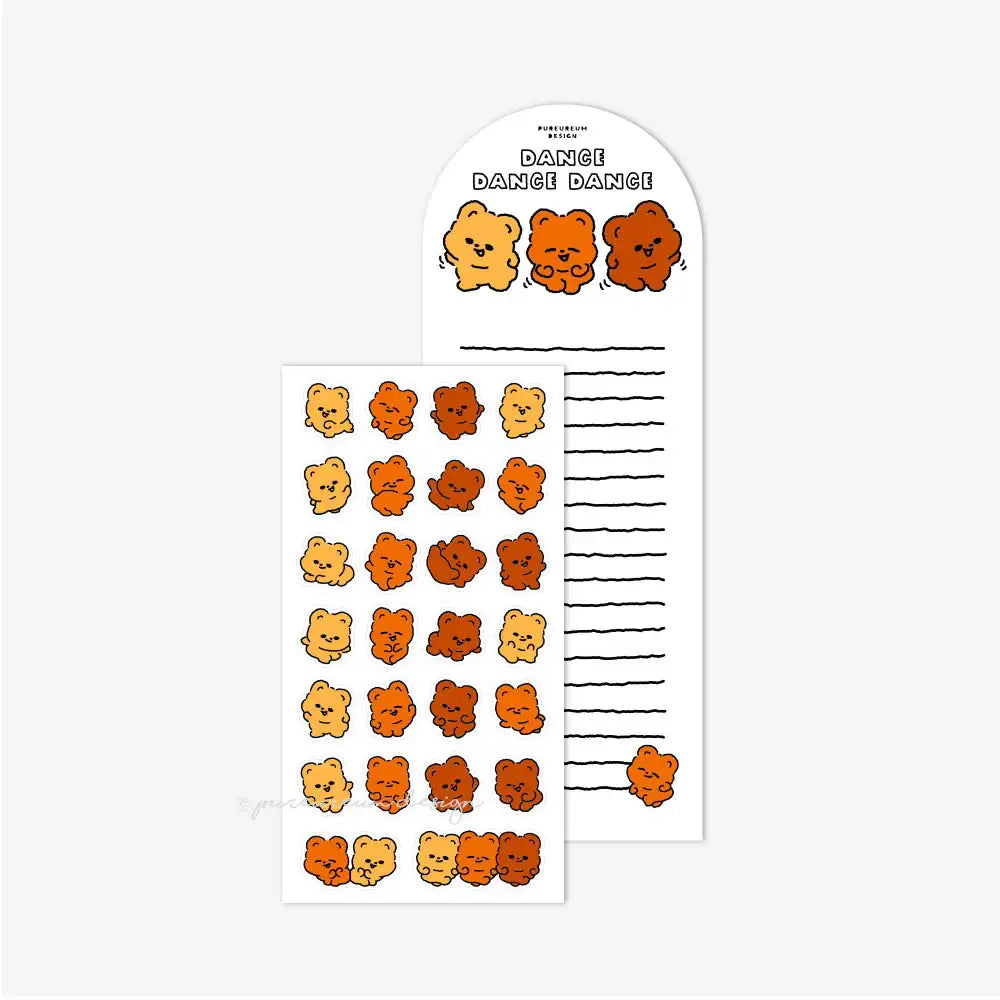 Pureureumdesign - Cupid Bear Dance Dance Dance Sticker - Pureureumdesign - Home & Living, Accessories - Harumio