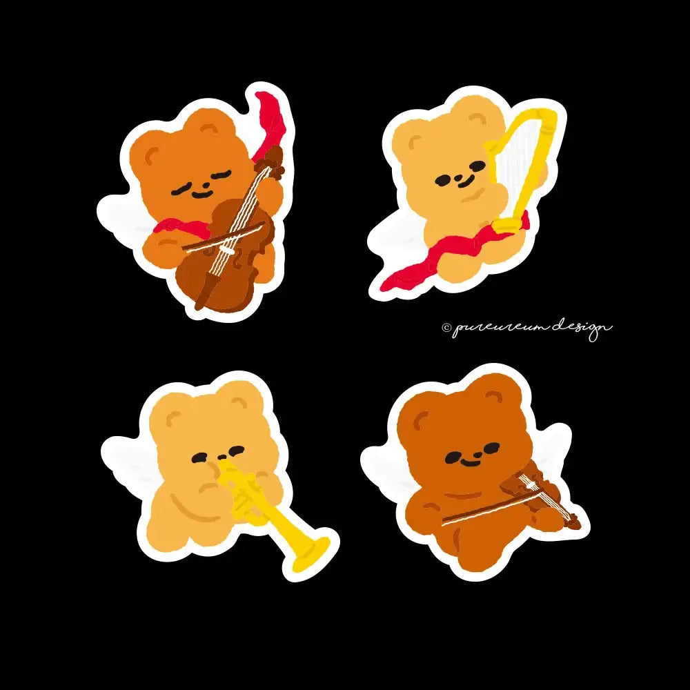Pureureum Design - Cupid Bear Concert Engraving Sticker - Pureureum Design - Home & Living, Accessories - Harumio