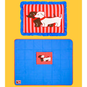 Wiggle Wiggle - Frilled Cushion Blanket (Lucky Puppy Square)