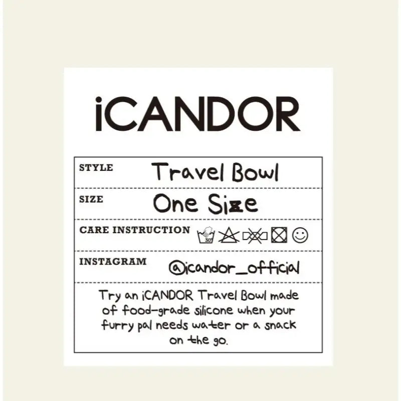 iCANDOR - Travel Bowl - iCANDOR - Pet Travel Bowl - Harumio