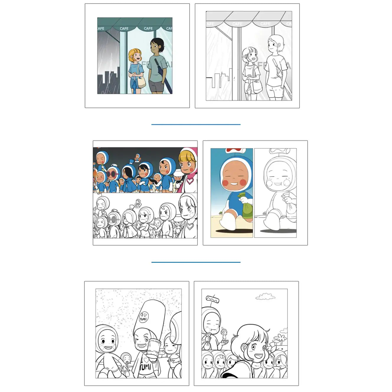 Yumi's Cells - Coloring Book - Webtoon Friends - Coloring Book - Harumio
