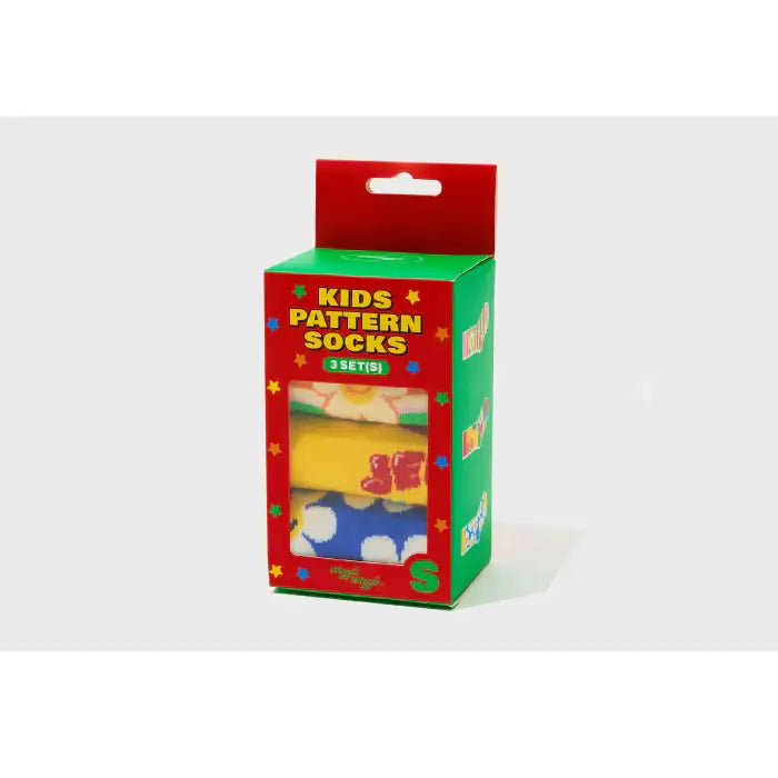 Wiggle Wiggle - Smile We Love Pattern Socks 3-Piece Set (Kids) - Wiggle Wiggle - Socks - Harumio