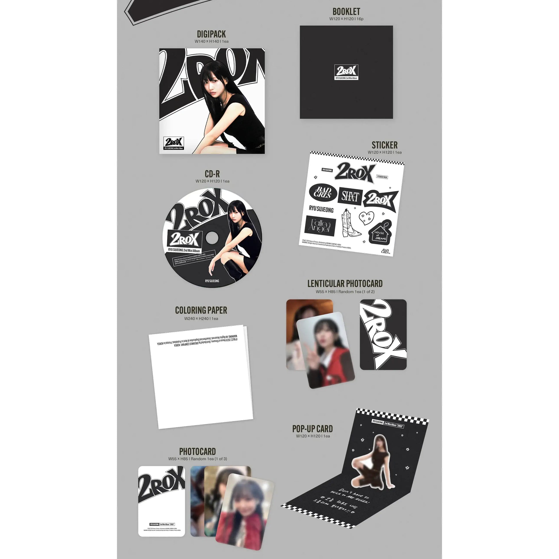 Ryu Su Jeong - 2ROX : 2nd Mini Album (Digipack Ver.) - Ryu Su Jeong - Album - Harumio