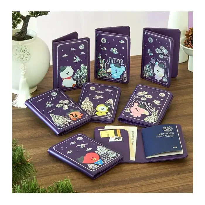 BT21 - Premium K-Edition Mother-of-pearl Graphic Passport Case - Line Friends - Passport Case - Harumio