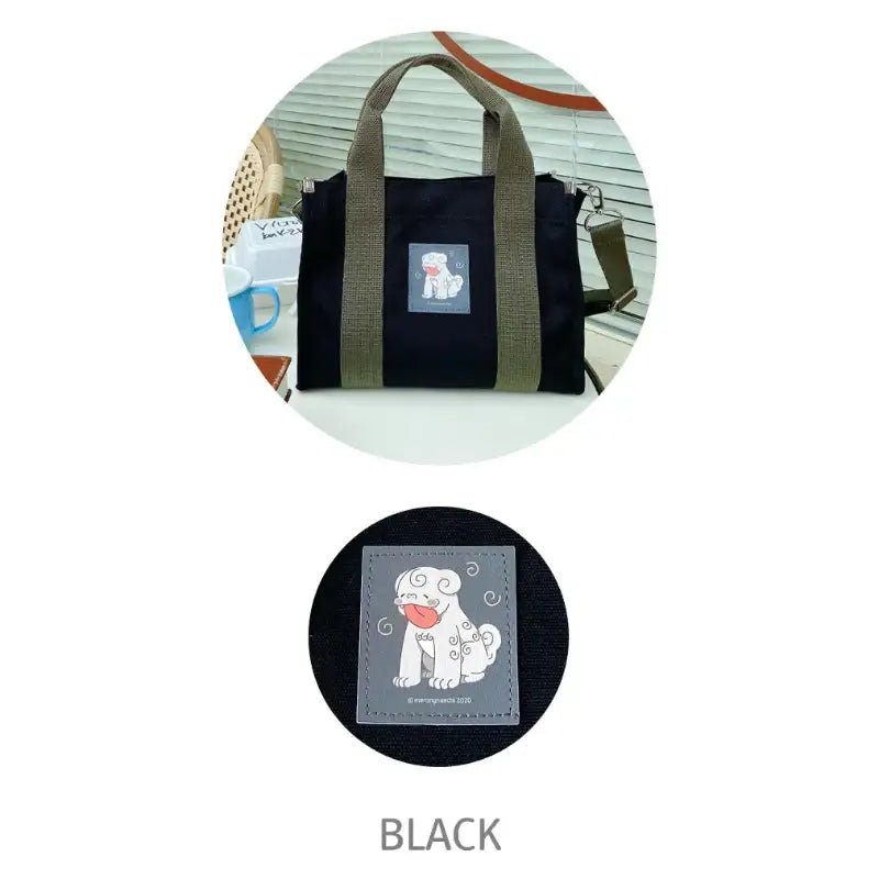 Merong Haechi - Webbing Cross Eco Bag (Black) - Soone Content - Eco Bags - Harumio