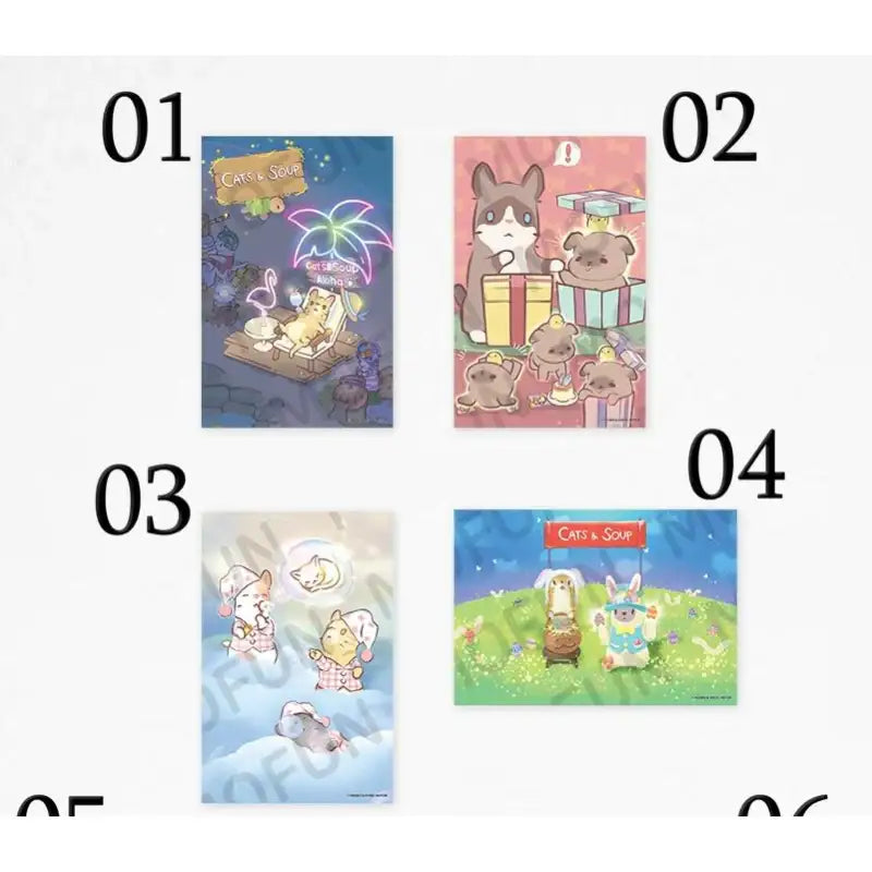 Cats & Soup - Illustration Postcard - MOFUN - Postcards - Harumio