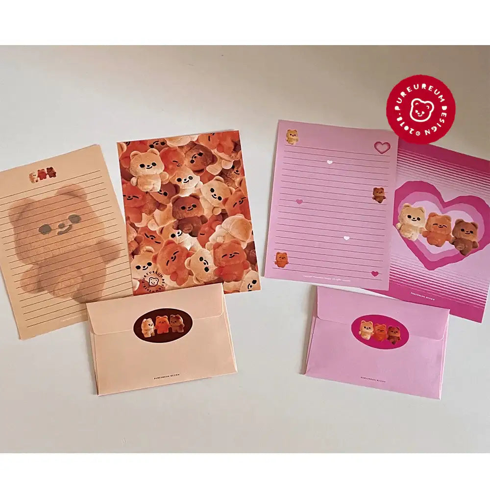 Pureureum Design - Cupid Bear Mini Doll Stationery Set - Pureureum Design - Home & Living, Accessories - Harumio