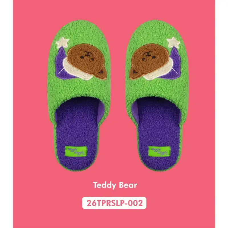 Wiggle Wiggle - Teddy Bear Fleece Home Slipper - Wiggle Wiggle - Home Slippers - Harumio