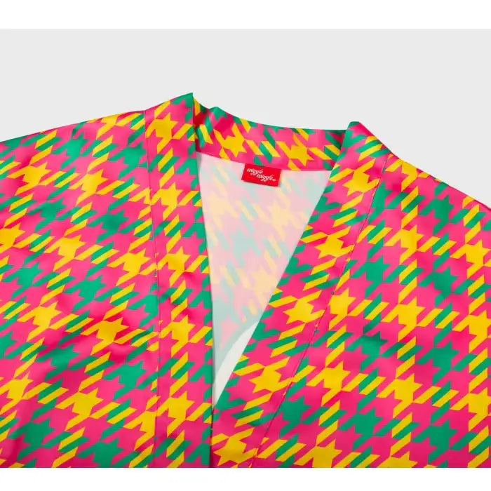 Wiggle Wiggle - Hound Tooth Check Silky Robe - Wiggle Wiggle - Robe - Harumio