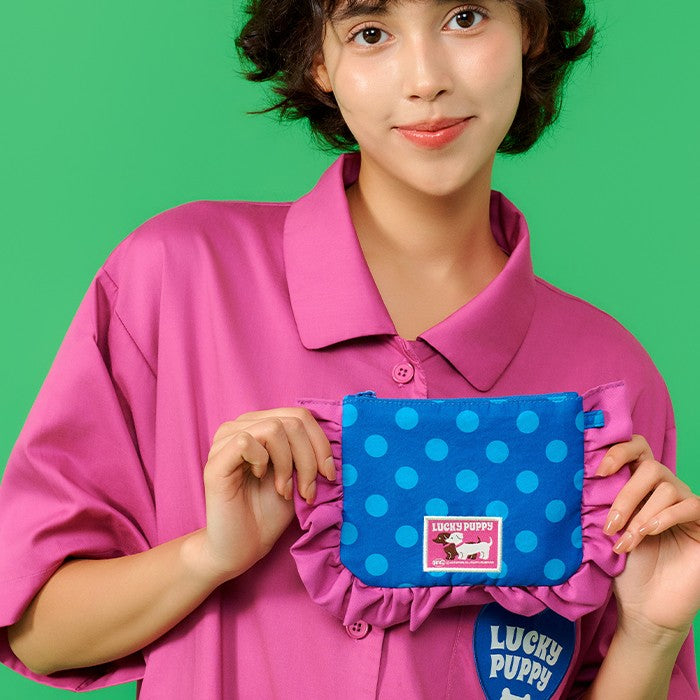 Wiggle Wiggle - Frilled Pouch (Lucky Puppy Purple Dot)