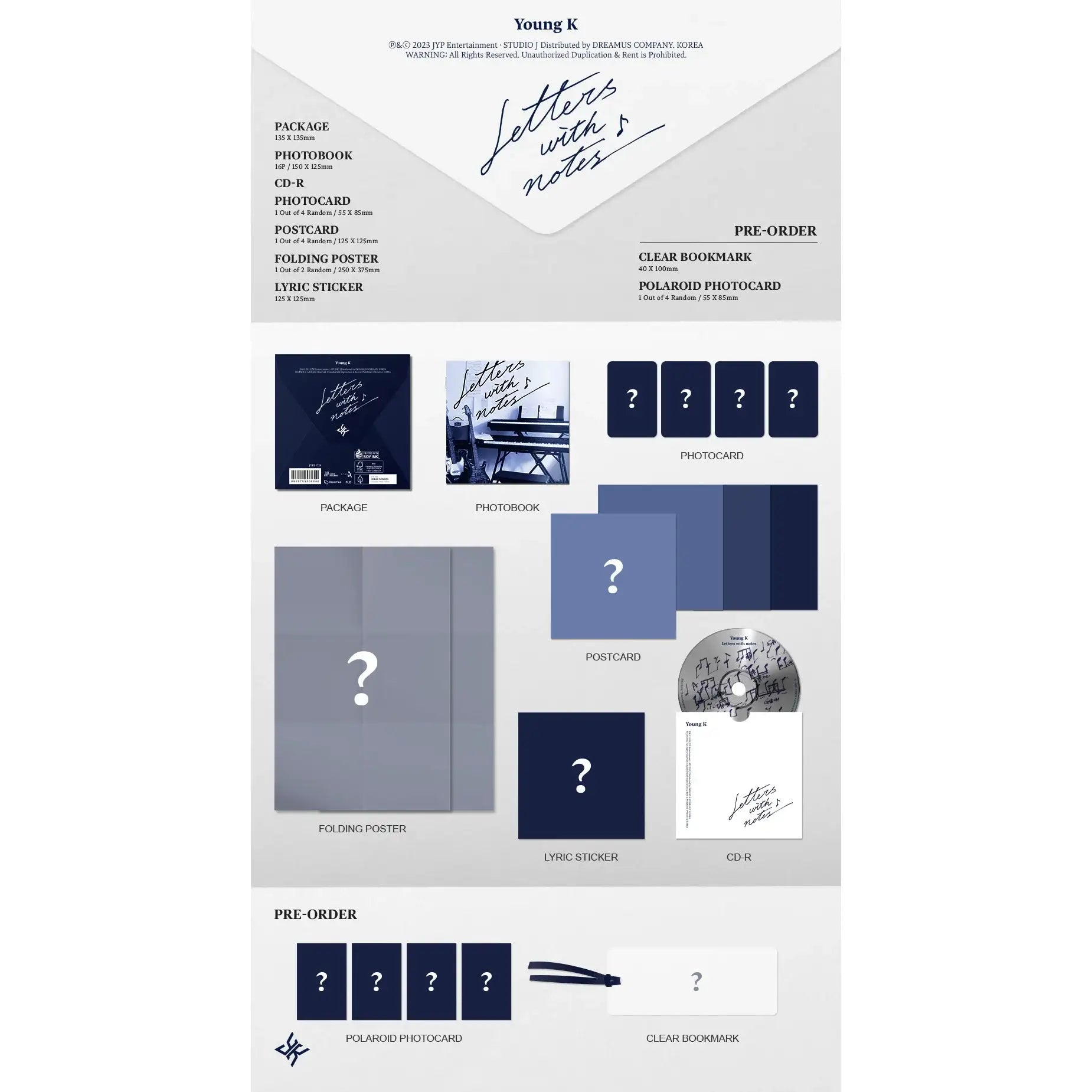 DAY6 Young K - Letters With Notes : Solo Album (Digipack Version) - DAY6 Young K - Album - Harumio