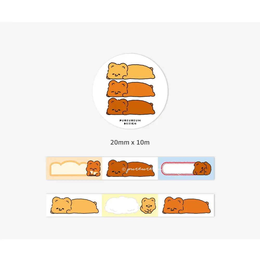 Pureureum Design - Cupid Bear Label Masking Tape 20mm - Pureureum Design - Home & Living, Accessories - Harumio