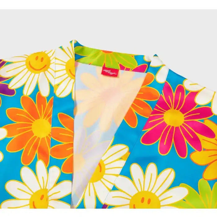 Wiggle Wiggle - Hawaiian Flower Silky Robe - Wiggle Wiggle - Robe - Harumio